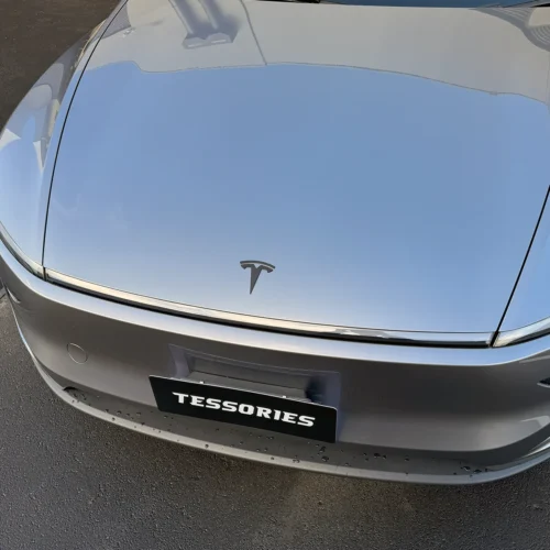 Alternative view of Tesla Front T Badge ~ Model Y (2025-2026) / Model 3 (2024-2026)